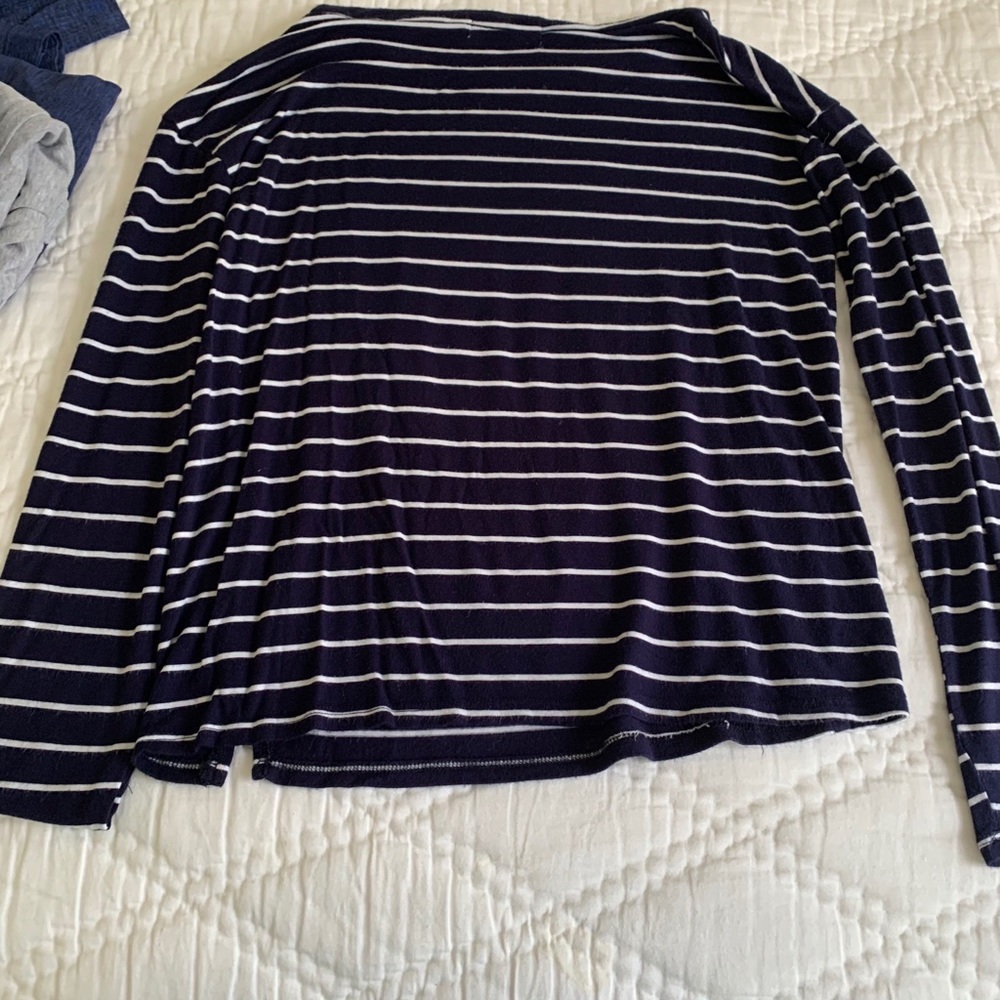 Navy / white striped long-sleeve SoulCycle tee